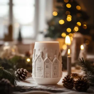 STL gratuit petit vase ambiance village noël