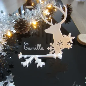 STL gratuit Porte-nom table de Noël avec tête de renne