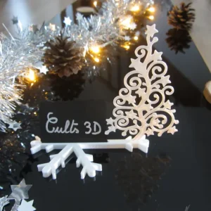 Porte prénom table de Noël avec sapin